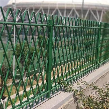 小区公园圈地黄色护栏 景区装饰篱笆围栏 绿色仿竹景观护栏 奥焱