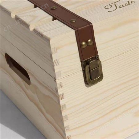 六瓶装木制酒盒 实木酒盒 常年供应 晨木