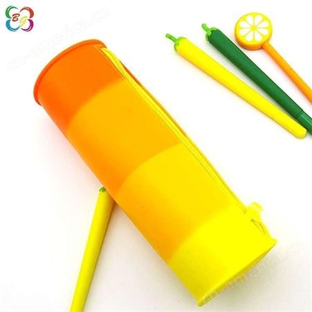 博高硅胶圆筒笔袋环保材质彩色硅胶圆筒文具包厂家现模供应
