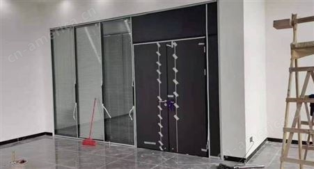 北京双层全景透明玻璃隔断 百叶玻璃隔断厂家 玻璃隔断