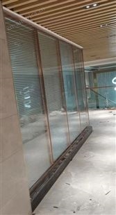 北京双层全景透明玻璃隔断 百叶玻璃隔断厂家 玻璃隔断