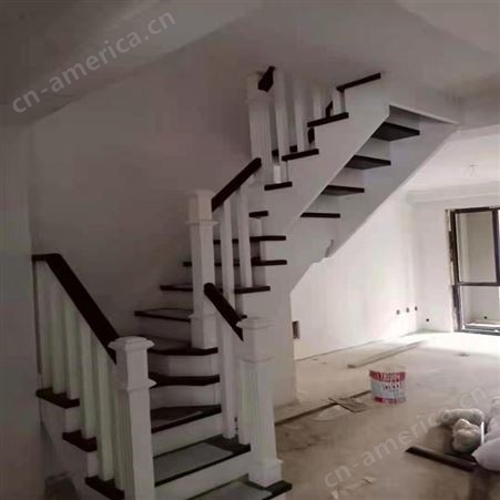 原木楼梯扶手实木楼梯 复式别墅旋转欧式 LOFT公寓工程