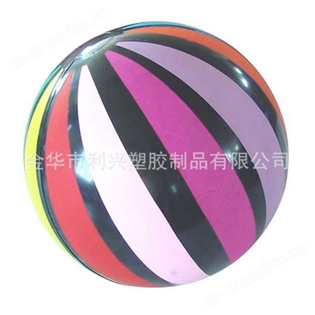 批发pvc充气沙滩球 沙滩球 水上充气玩具 充气水球 彩色充气球