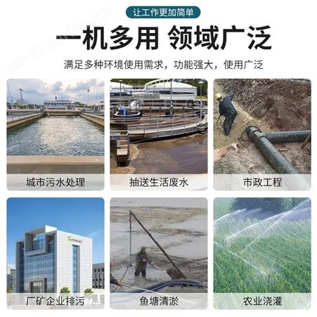 广东羊城WQ型无堵塞污水泵 杂质污泥提升泵 清水潜水泵