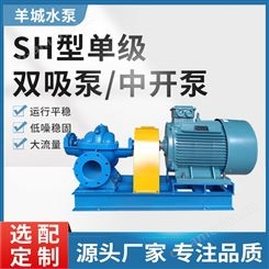 广州羊城SH型单级双吸泵 卧式中开泵 清水离心泵水利工程循环泵