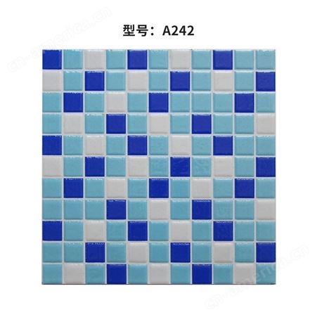 仿马赛克瓷砖300*300室外蓝色泳池水池浴池卫生间防滑地砖抛晶砖