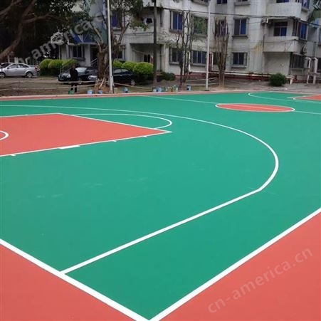 恩平弹性硅PU篮球场地坪翻新工程公司 优格体育球场施工