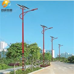 劲辉民族特色红色灯杆6米单头小金豆灯具太阳能路灯